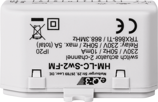 HomeMatic Wireless Switch Actuator 2-channel, flush-mount
