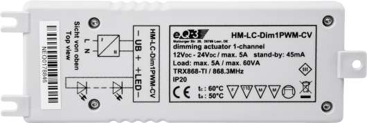 HomeMatic Wireless Dimming Actuator 1-channel, PWM LED, ceiling-void mount