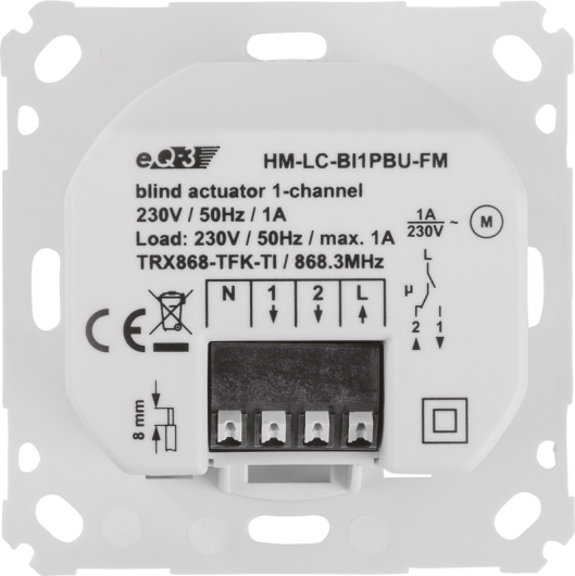 HomeMatic Wireless Shutter Actuator 1-channel, flush-mount